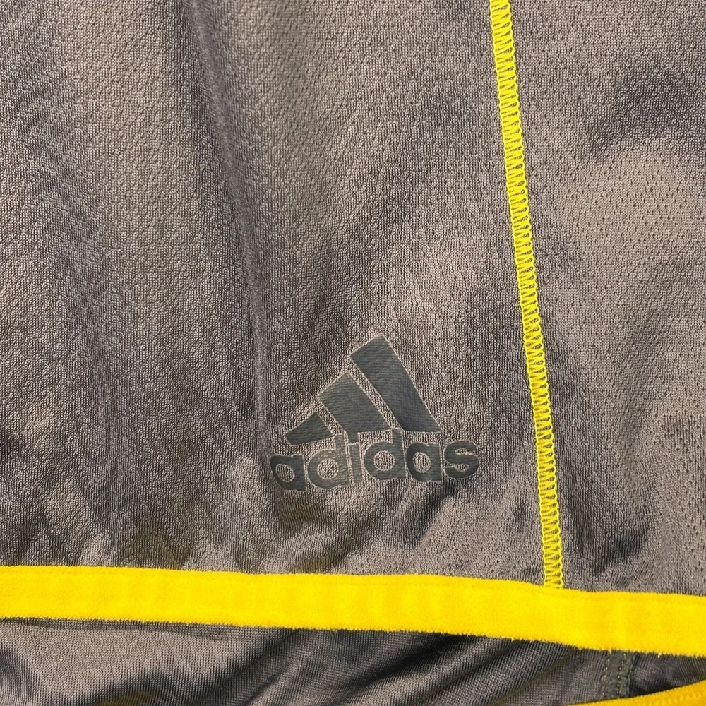 Adidas‎ Climalite Quarter Zip Pullover Mens XL Gray Yellow Running Athletic Top